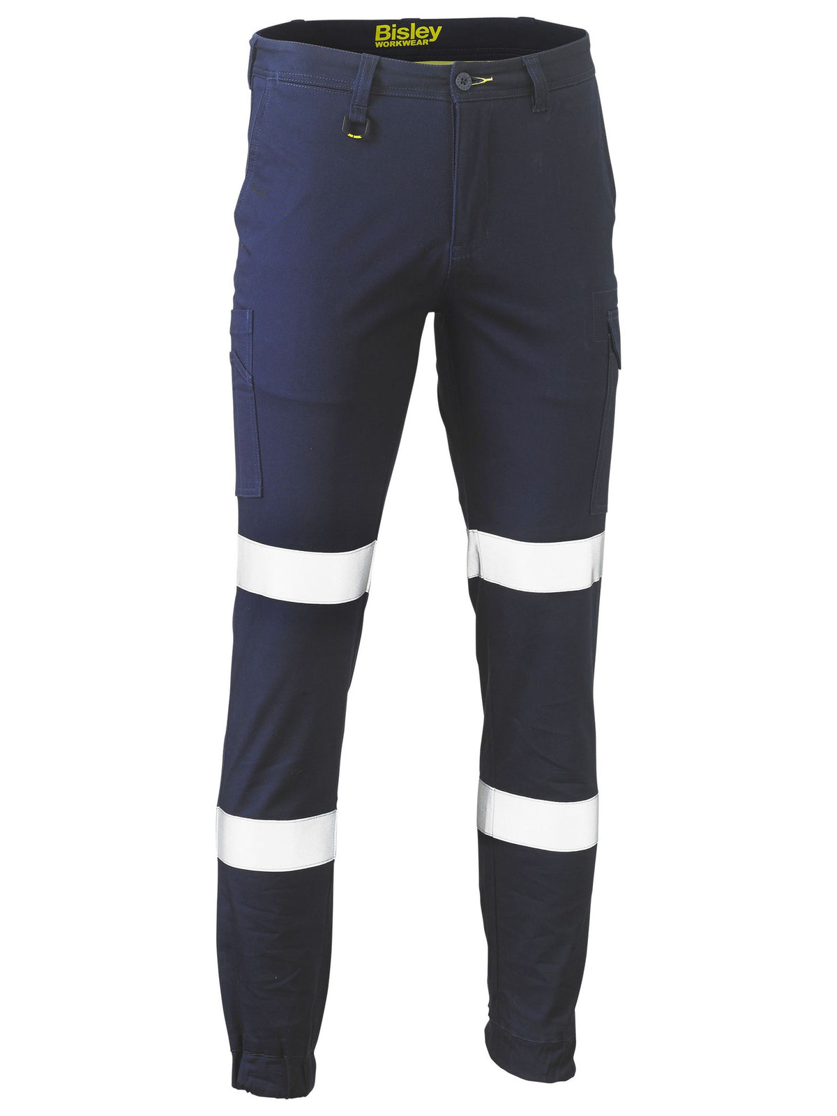 Bisley Workwear BPC6028T Men's Navy 97 Taped Biomotion Stretch Cotton Drill Cargo Cuffed Pants BPC6028T_BPCTR97