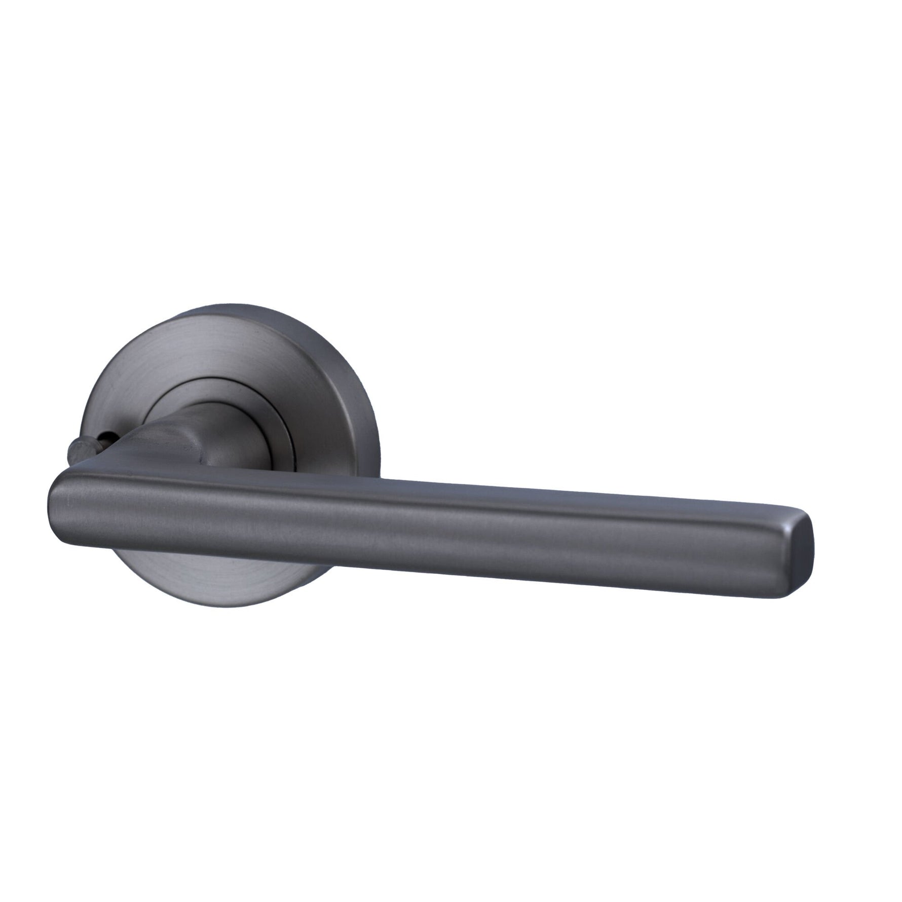 Lockwood Lever V4 Satin Gun Metal PVD Privacy Set With Latch VIV2/V4GMPVD