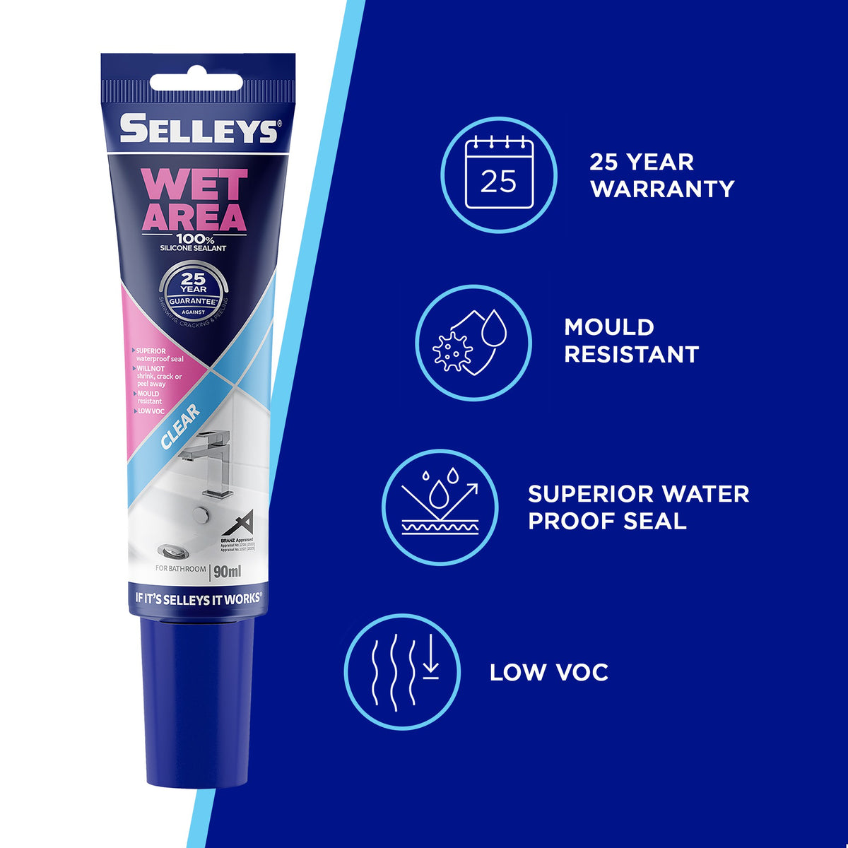 Selleys Wet Area Clear 90ml 103260