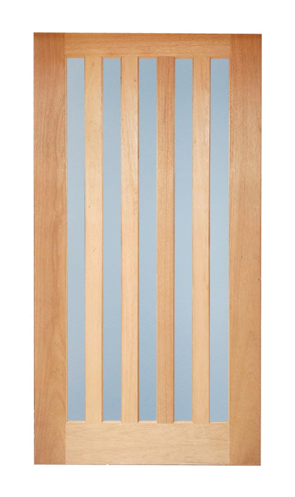 Excel Pacific 5LVF Meranti Vertical Frosted External Door 2040 x 920 x 40 AC5LVFMVFED204092040