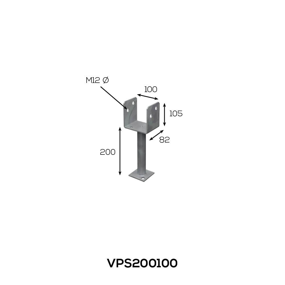 Vuetrade Post Support - 200mm X 100mm Full Stirrup VPS200100