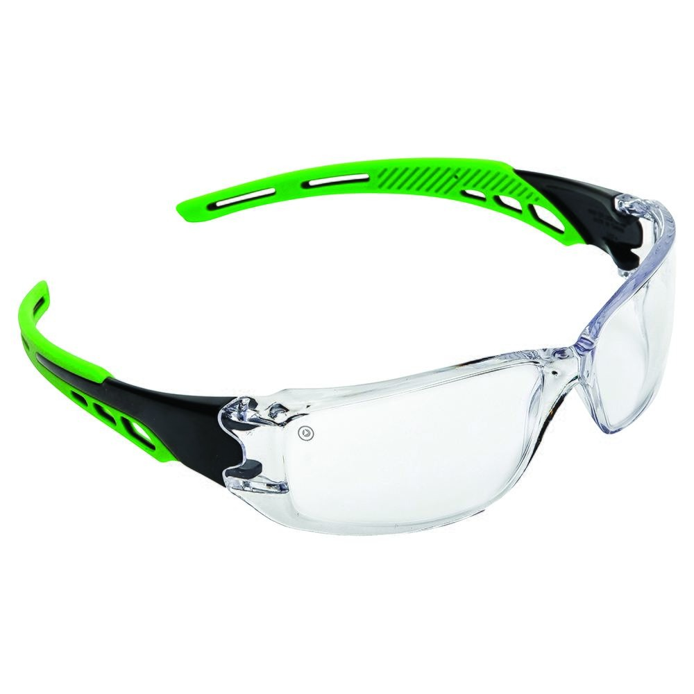 Pro Choice Safety Gear Smoke Cirrus Green Arm Safety Glasses