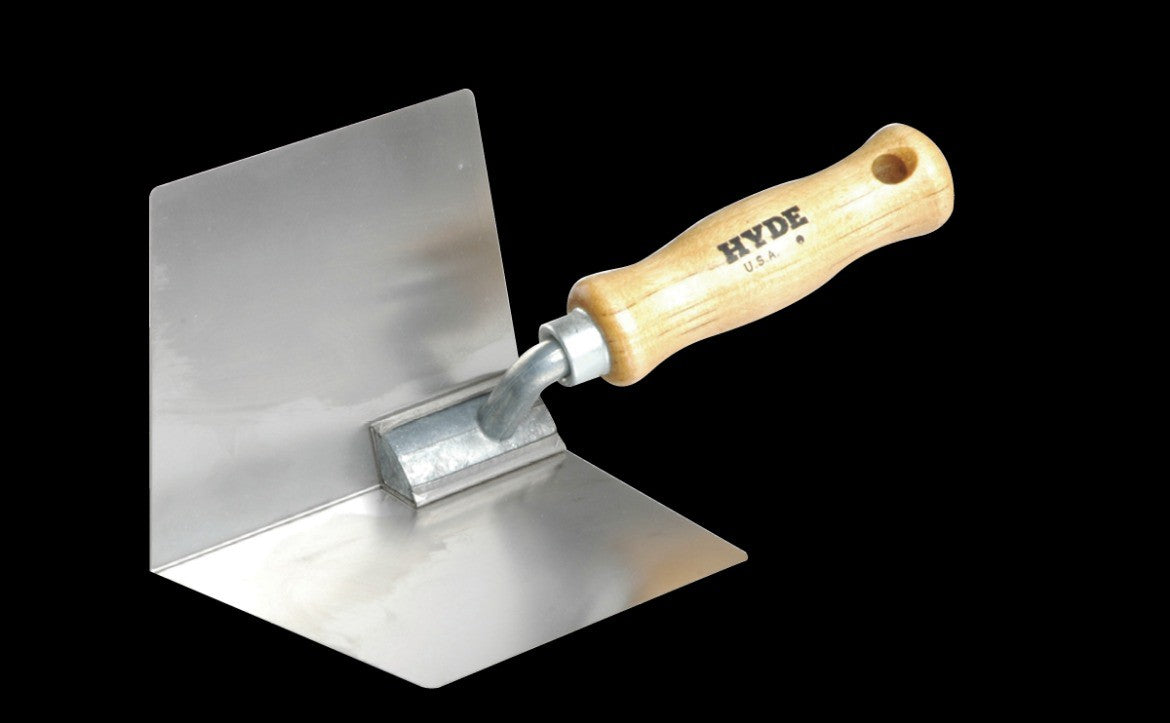 Wallboard Hyde Stainless Steel Corner Tool with Wooden Handle