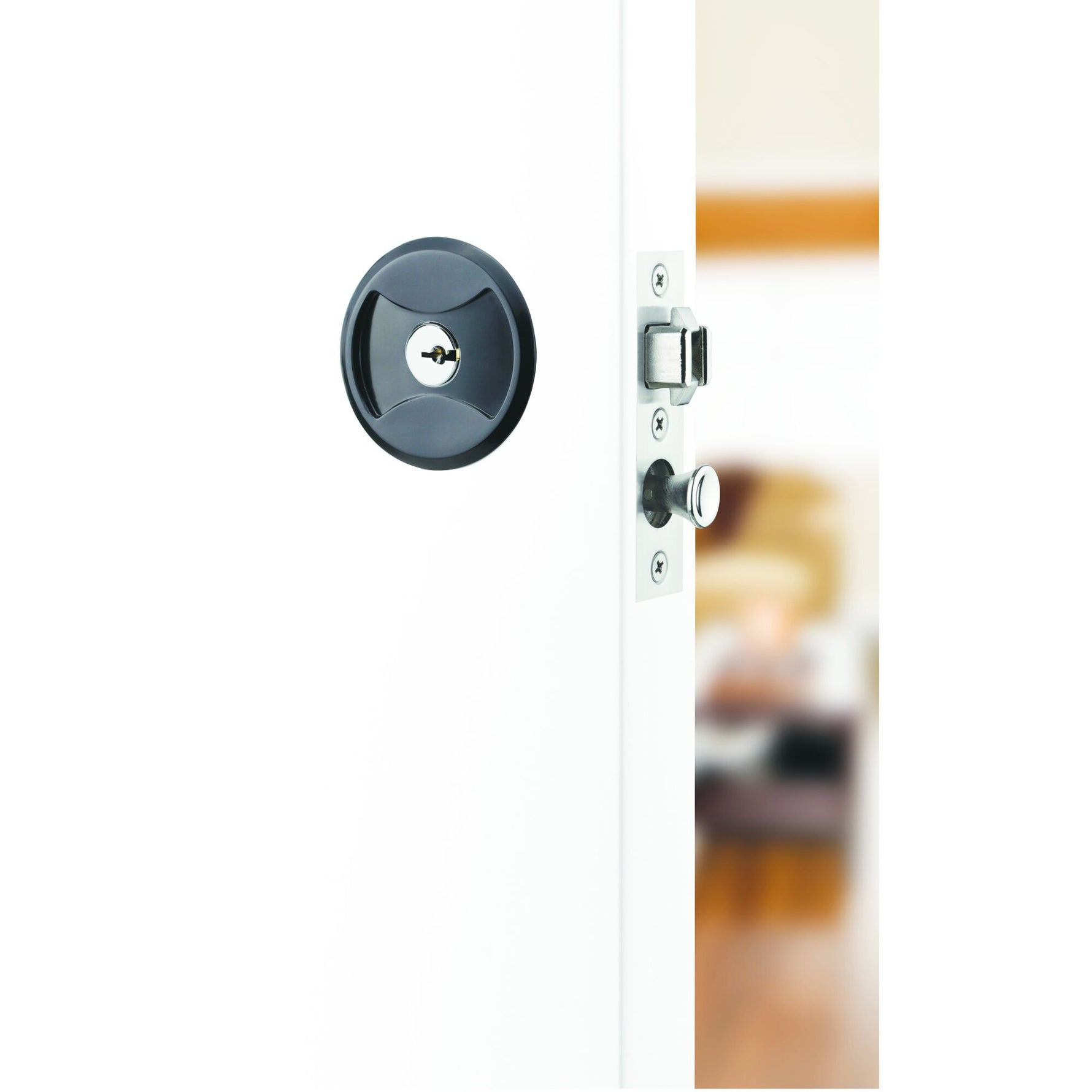 Lockwood Symmetry Round Cavity Sliding Door Matt Black Entrance Set DP 7444MBKDP