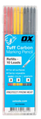 Ox Pro Tuff Carbon Pencil Leads - Basic Color & Graphite Lead | 10-Pack OX-P503202