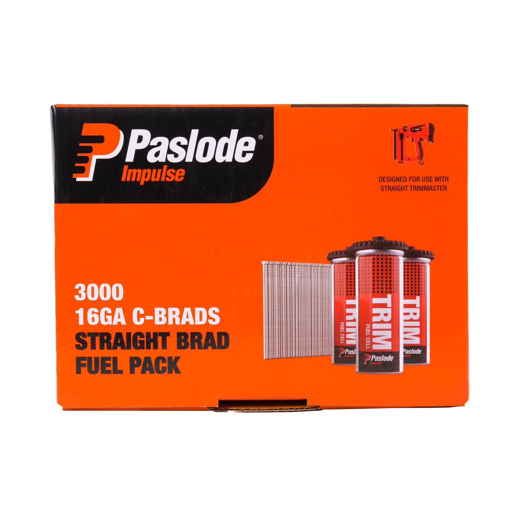 Paslode 65 x 1.6mm Zinc Plated C65 Impulse Brad With Fuel 3000 Pk B20632