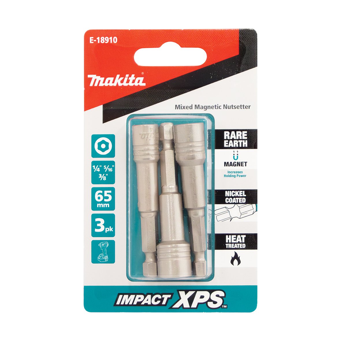 Makita Impact Xps 65mm Mixed Magnetic Nutsetter - 3pk E-18910