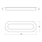 Lemaar Satin Chrome 150 X 50mm Radius Flush Pull