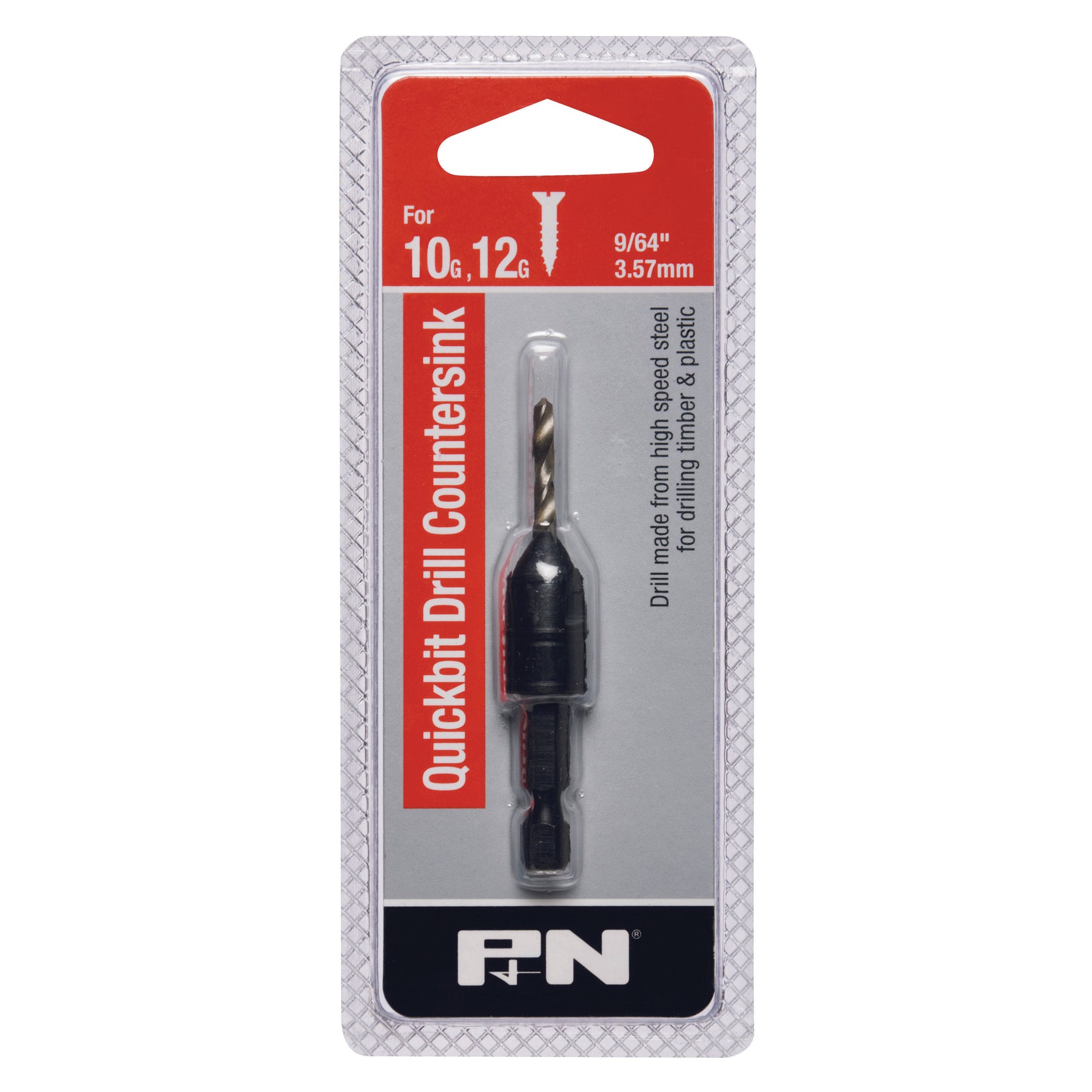 P&N Drill Hss & Countersink Quickbit Hangpack 9/64In 10/12G P&N 107B31406