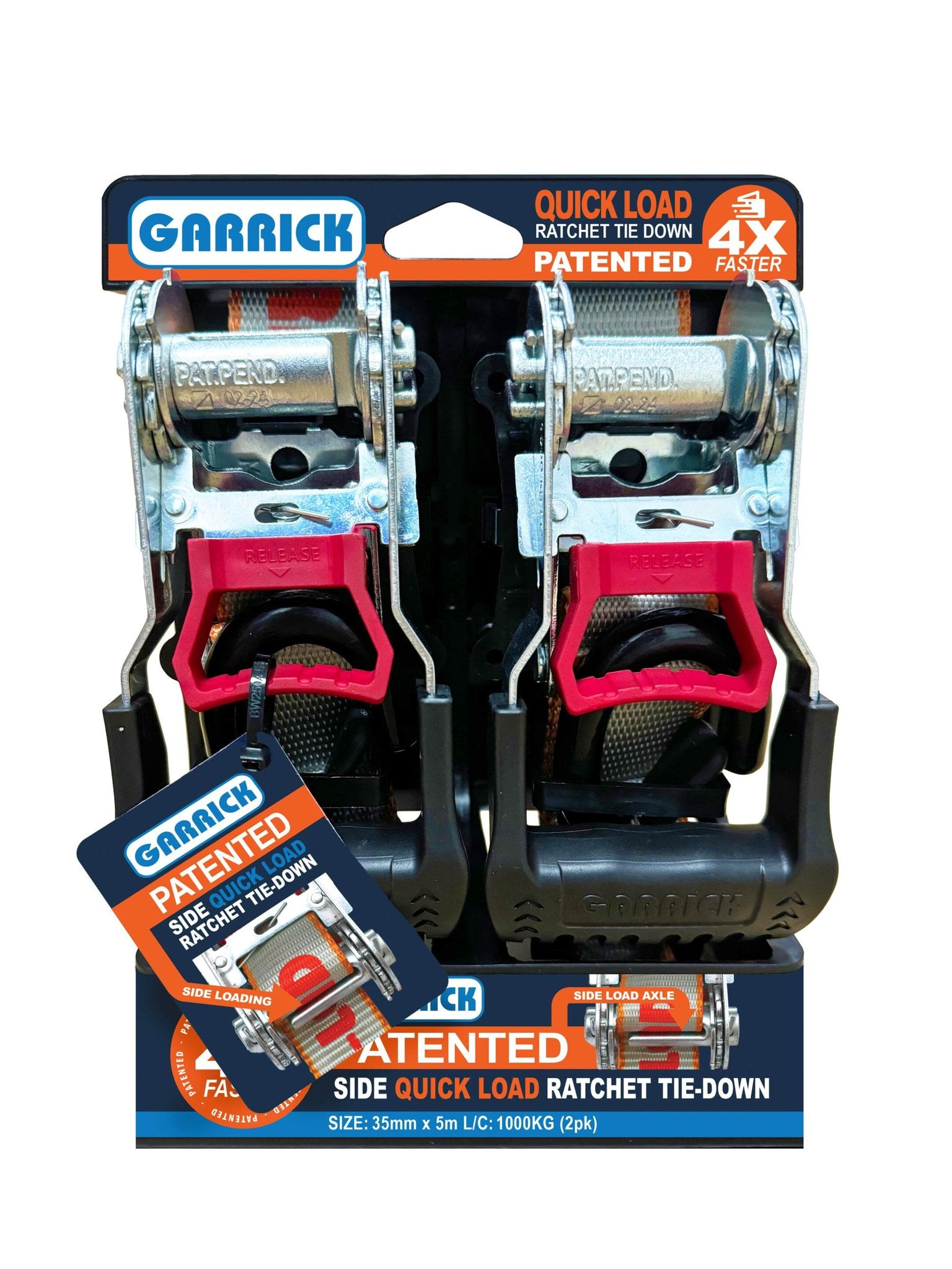 Garrick Quick Load Rtd-35mmx5Mx1000kg - 2pk GQLRTD-35MM