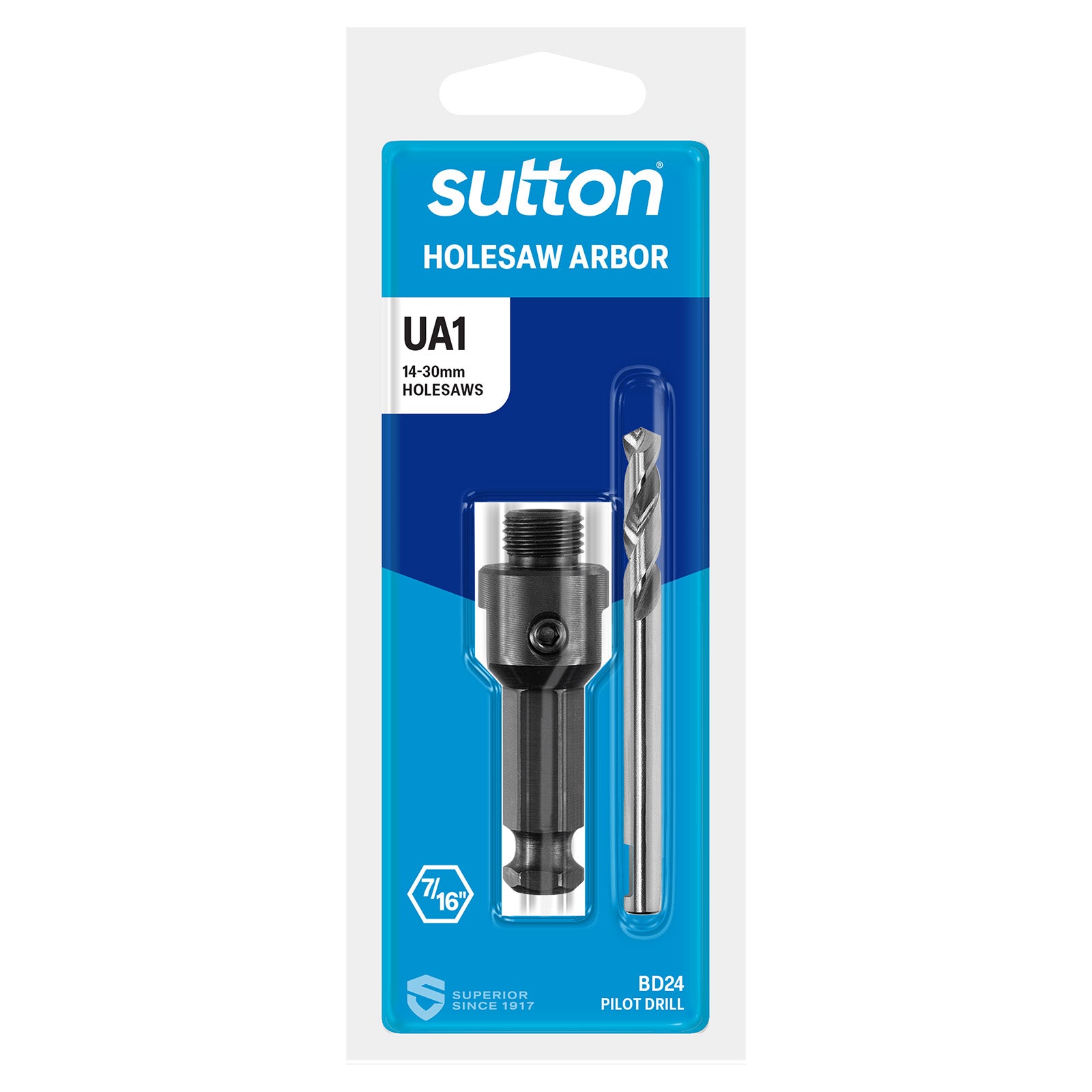 Sutton Tools Arbor UA1 Suits Holesaw 14-30Mm 1/2Unf Hangpack H112UA1