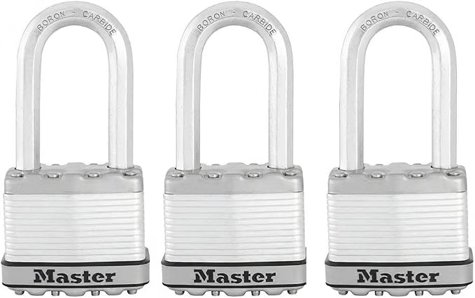 Master Lock M1XTRILH Magnum Laminated Steel Padlock with Shackle, 45 mm Size (Pack of 3)