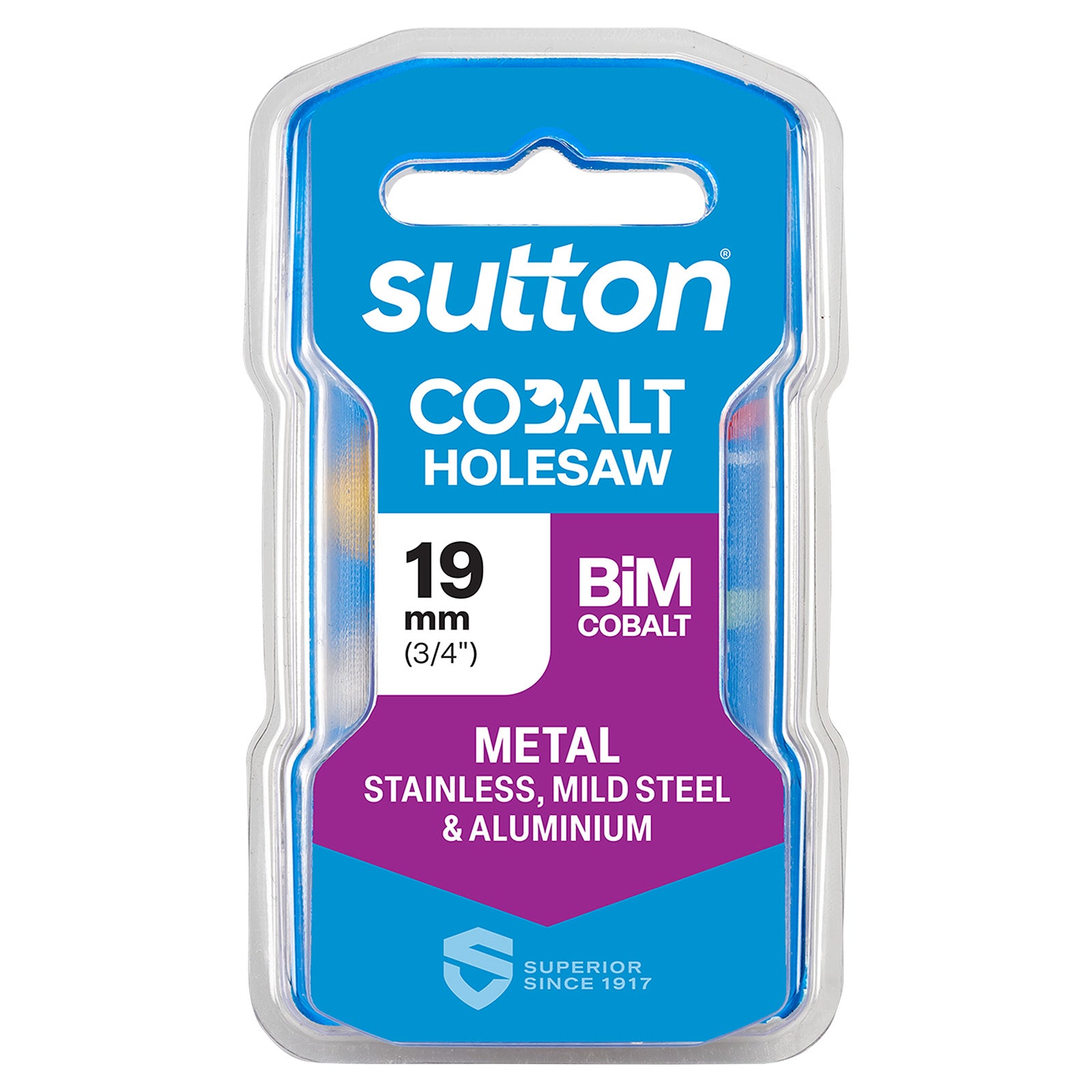 Sutton Tools Holesaw Bi-Metal Cobalt Hd-Cobalt Hangpack 19Mm H1250190