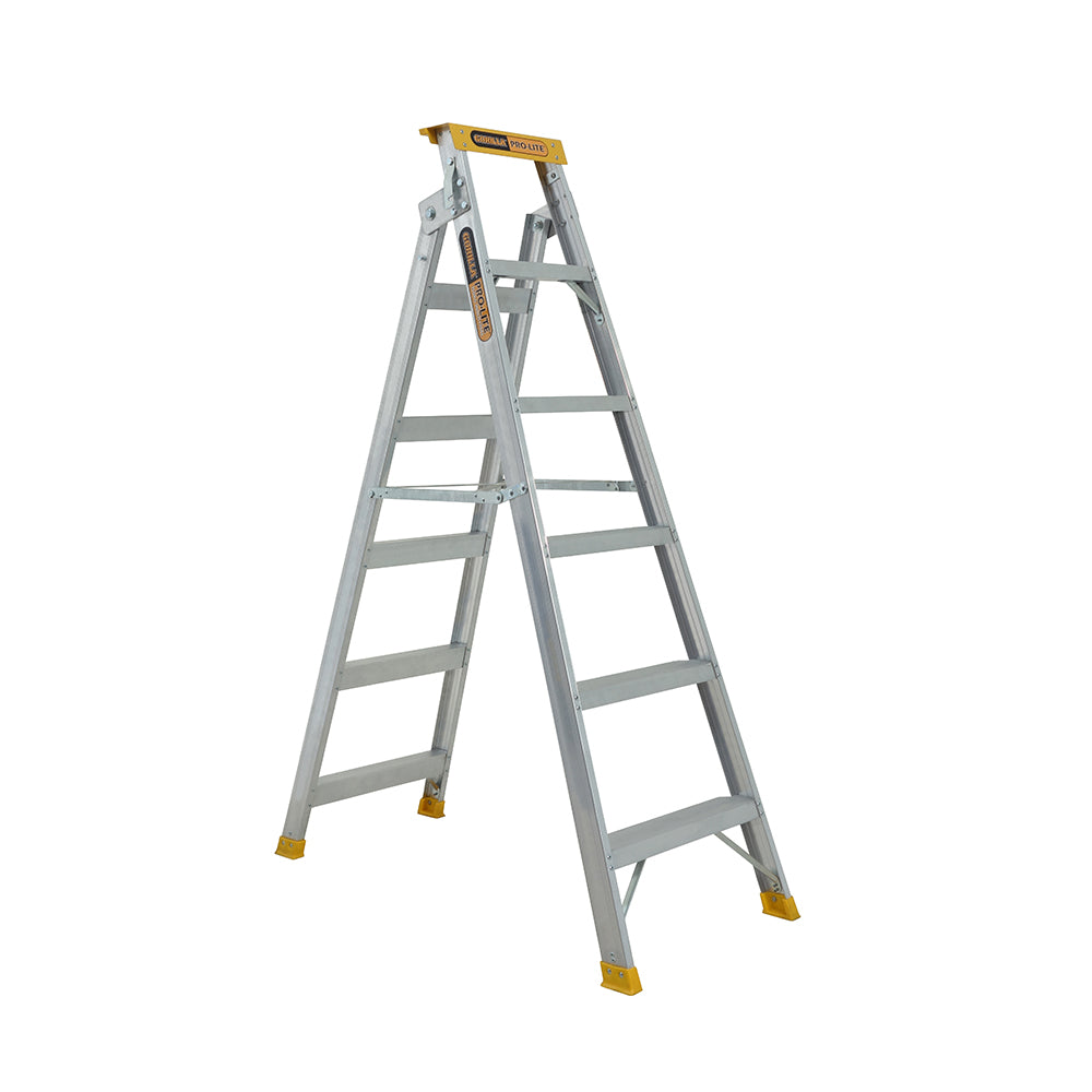 Gorilla DM006-PRO Pro-Lite 6 Step Dual Purpose Aluminium Ladder (1.75 - 3.13M) 150kg Industrial