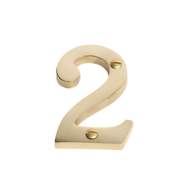 Romak Numerial Windsor Brass Screw Fix H75mm - 2 SB7502