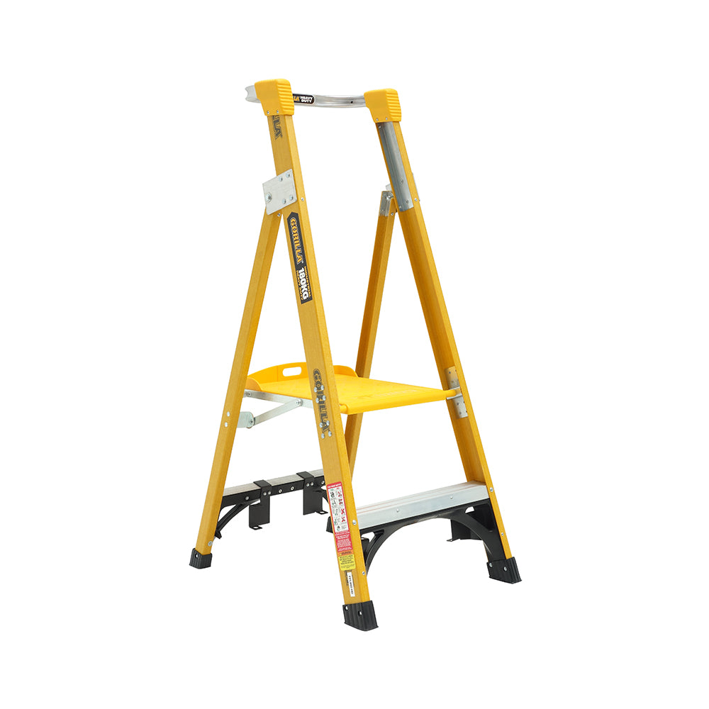 Gorilla FPL002-HD Heavy Duty Platform Fibreglass Ladder 0.6M (2ft) 180kg Industrial