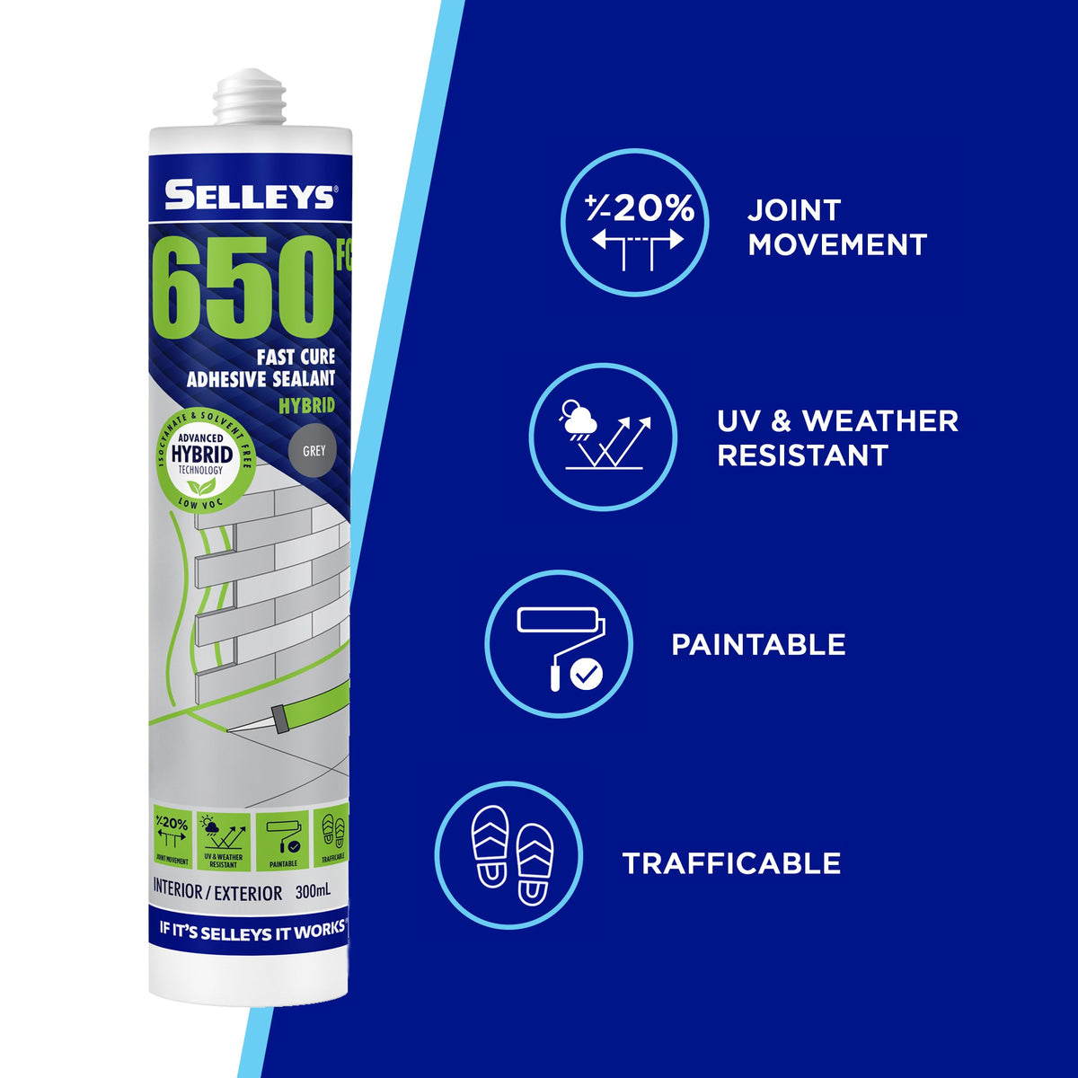 Selleys 650Fc Adhesive Sealant Grey 300ml 103156