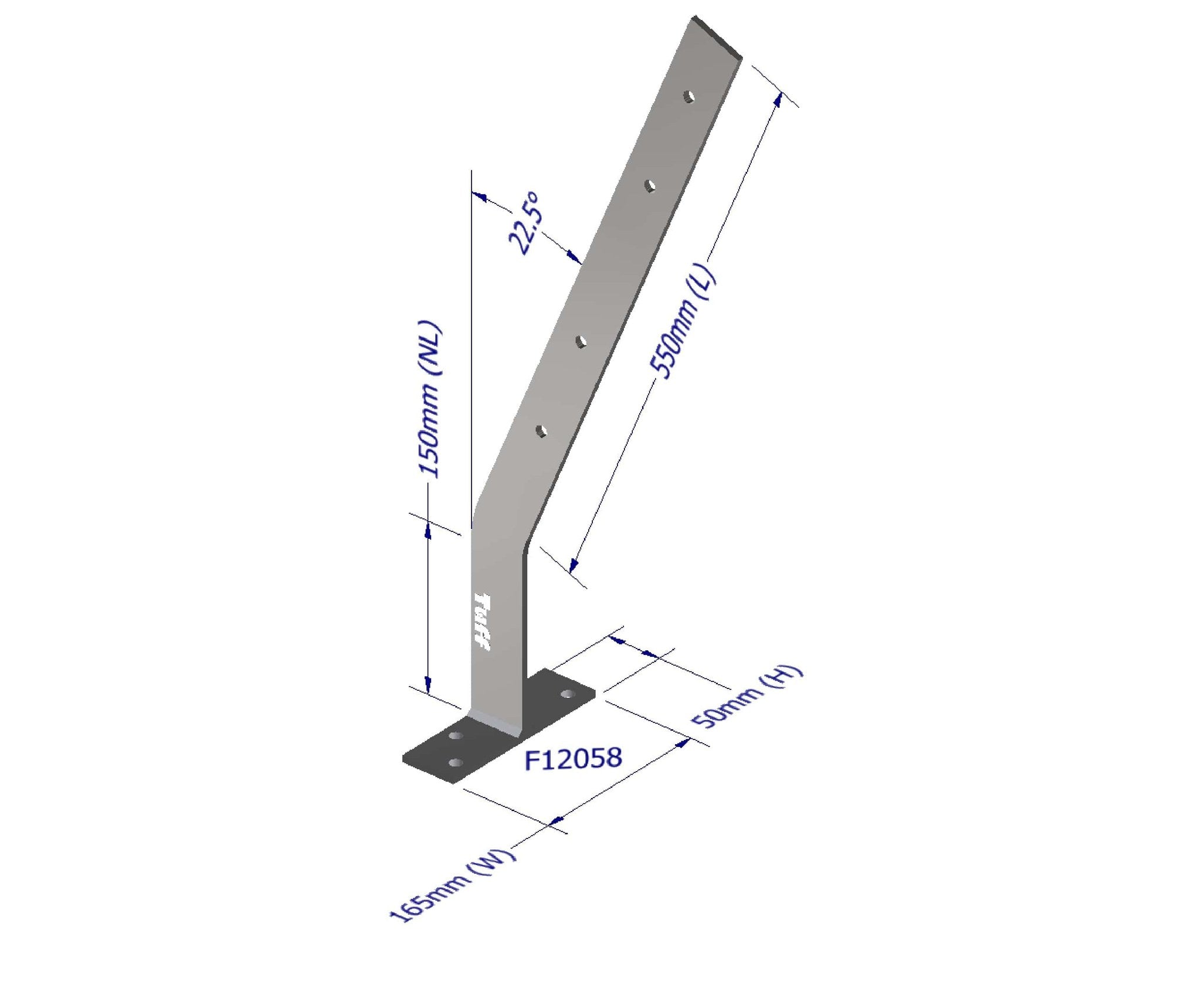 Tuff Range 22.5 Degree Long Heavy Duty Fascia Bracket F12058