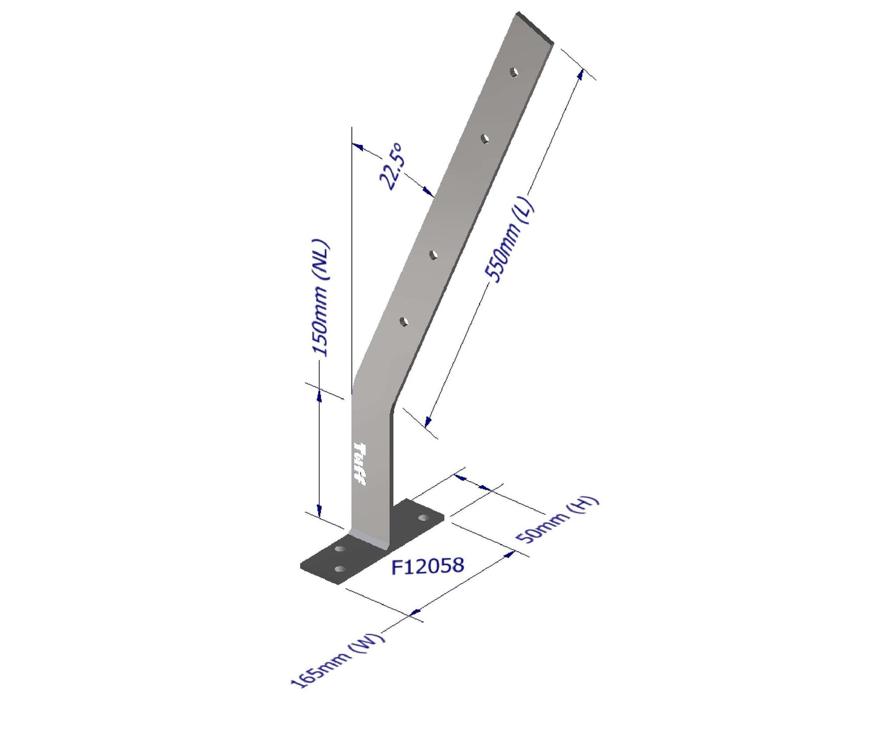 Tuff Range 22.5 Degree Long Heavy Duty Fascia Bracket F12058