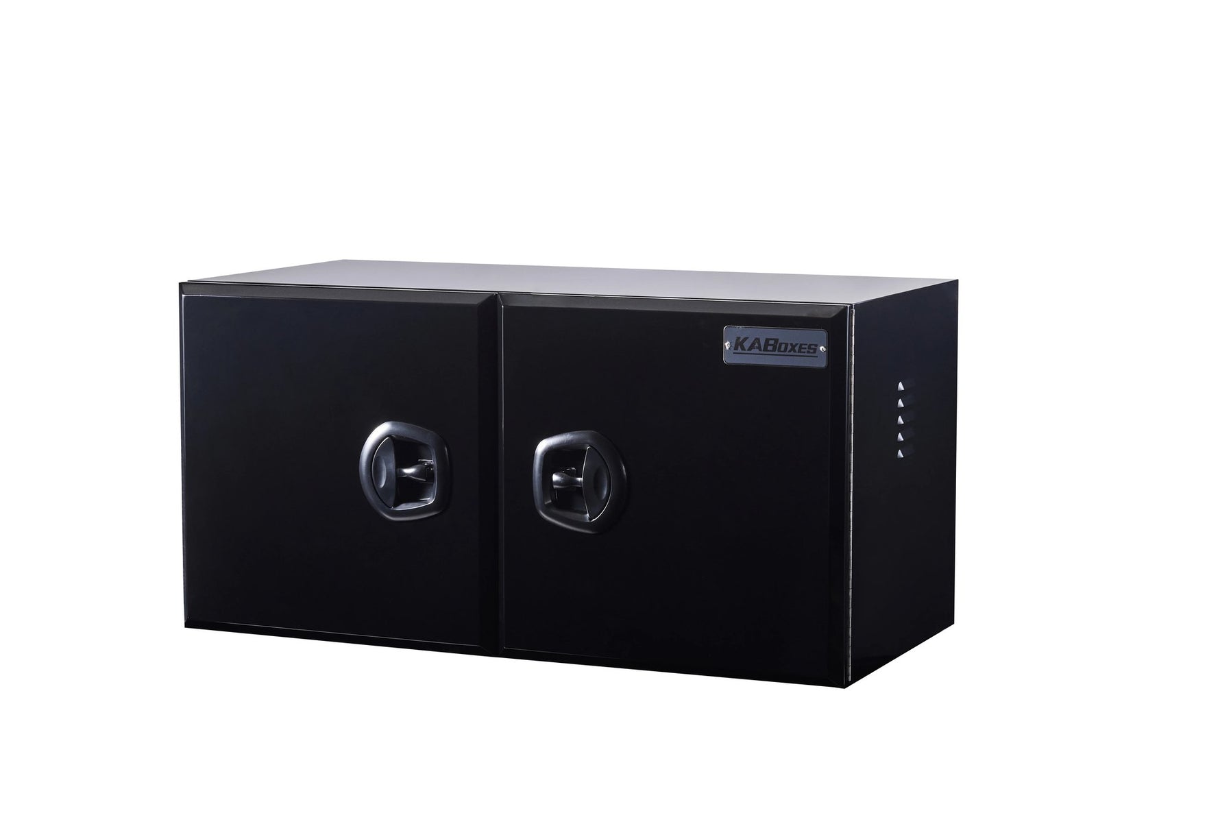 KA Boxes Truck Box - Double Door - 2 Shelves - Black