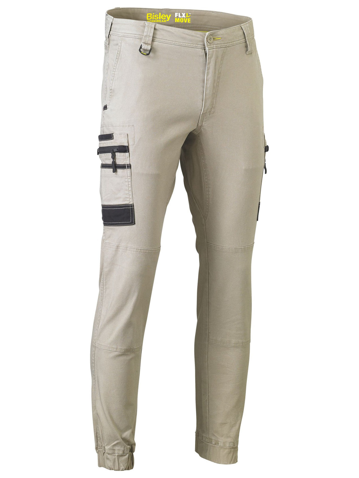 Bisley Workwear BPC6334 Men's Stone 72 Flx And Move™ Stretch Cargo Cuffed Pants BPC6334_BSTNR72