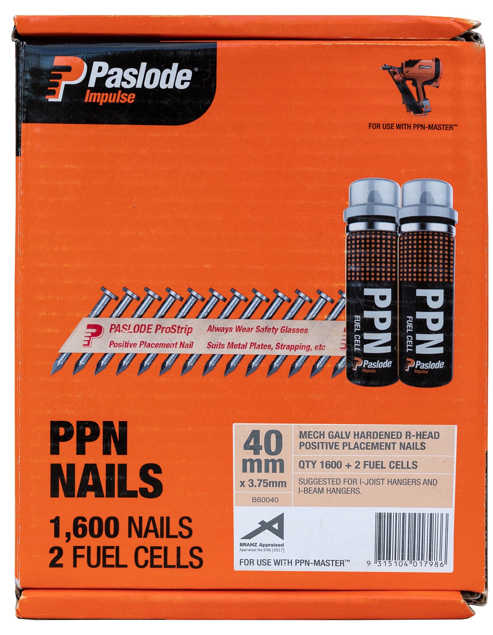 Paslode Impulse 40 x3.75mm Mech. Galv. Smooth R Head Nail 1600