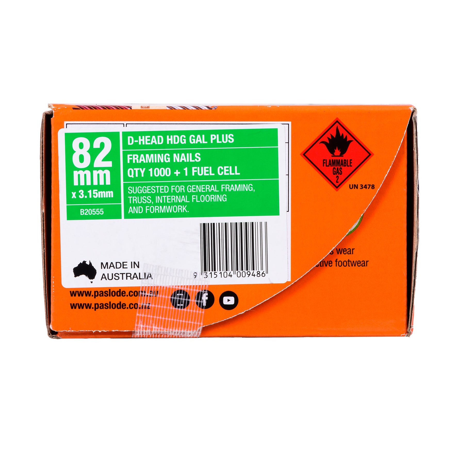 Paslode 82 x 3.15mm Hdg Impulse D Head Nail - 1000 Pack B20555
