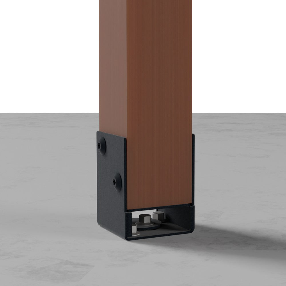 Vuetrade Blackout - Tradies Bolt Down Post Support Black- 90mm VTBPS90BK