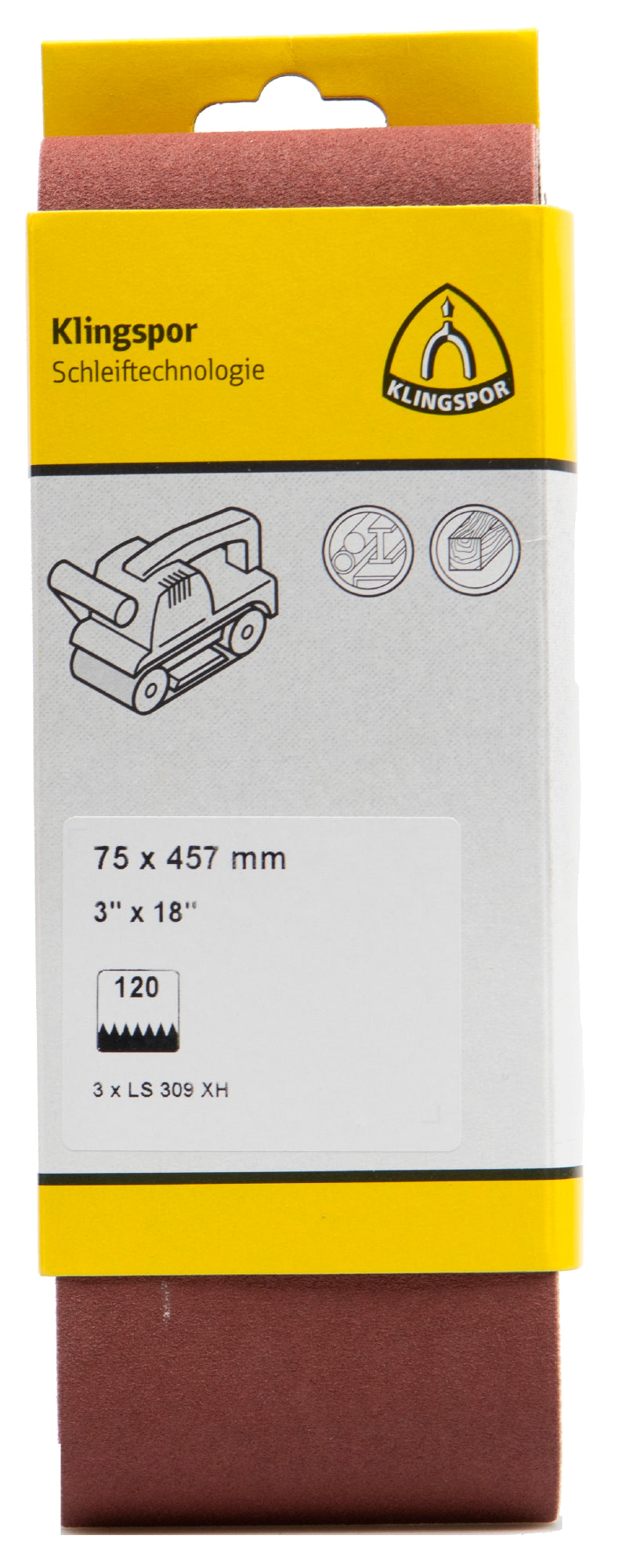 Klingspor 9176 LS 309 XH 75mm x 457mm 60 grit woodworking belt
