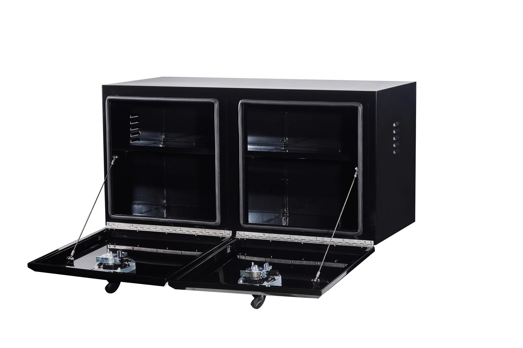 KA Boxes Truck Box - Double Door - 2 Shelves - Black KATB02