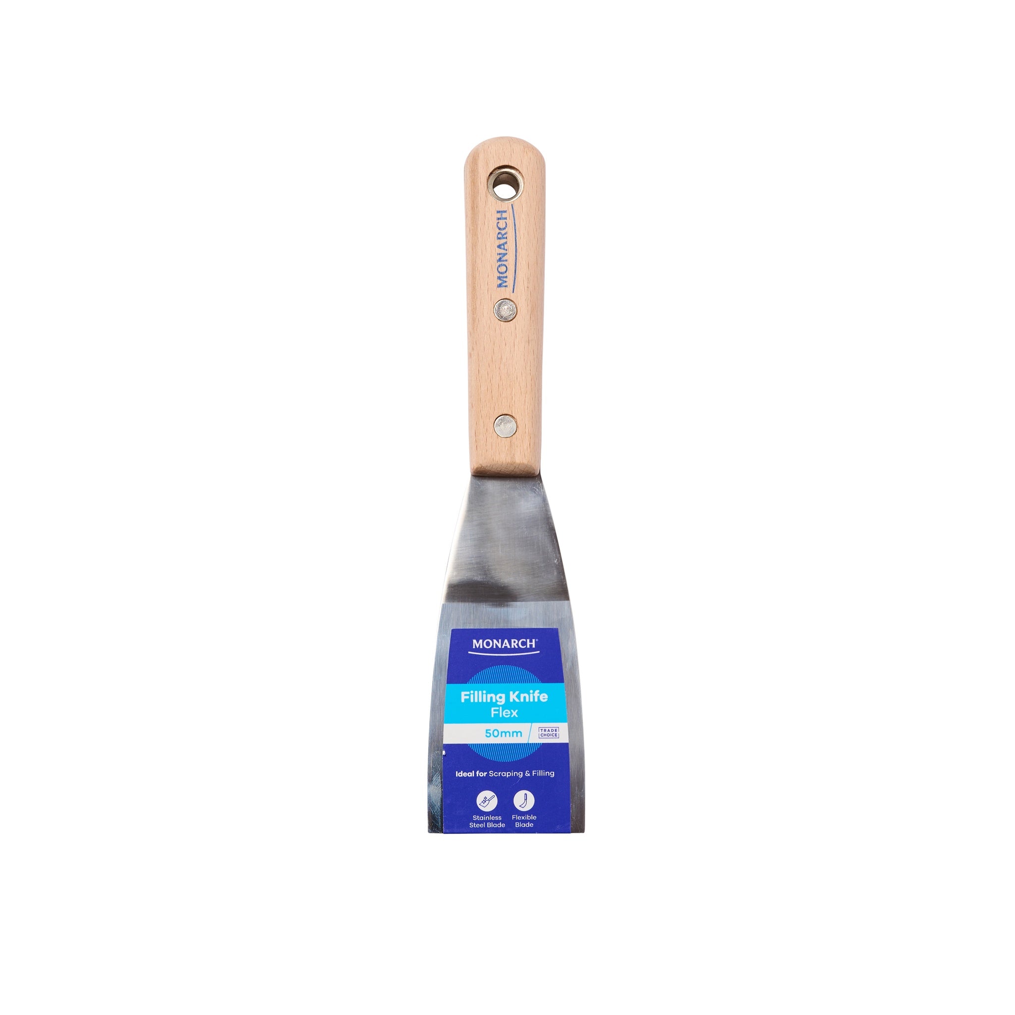 Monarch Timber Handle Filling Knife 50mm Flex
