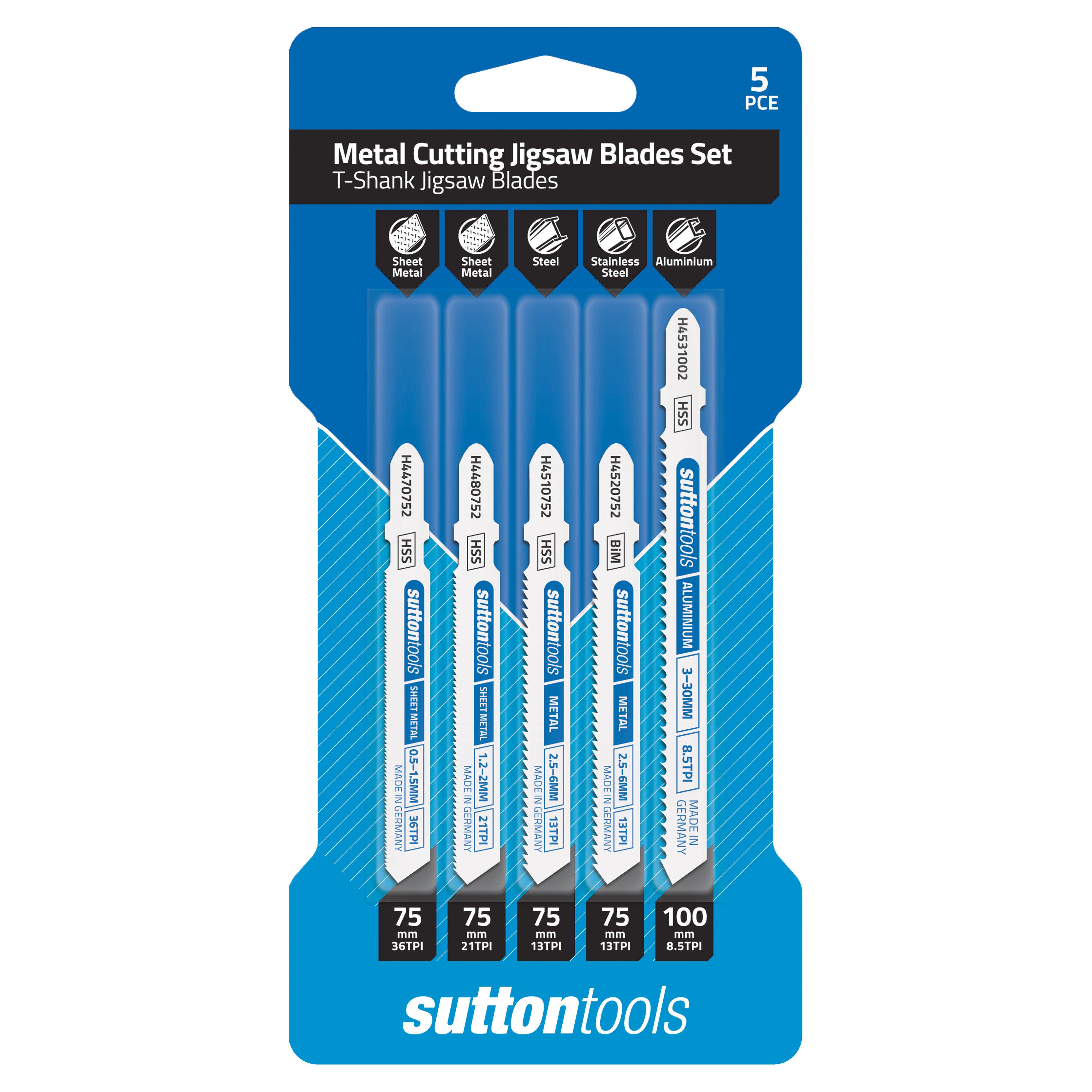 Sutton Tools Blade Jigsaw T-Shk Metal Set 5Pc H4920005