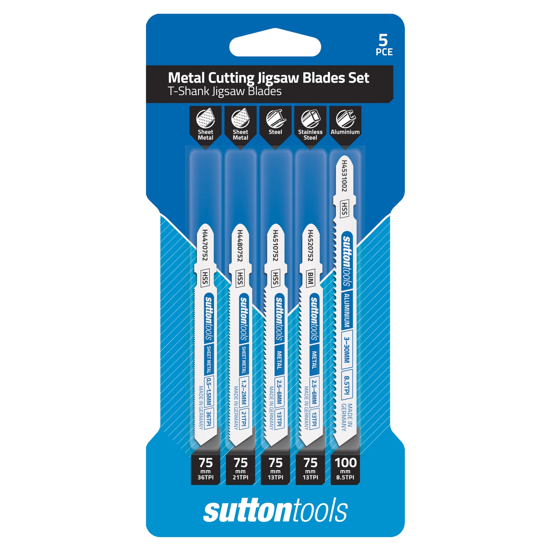 Sutton Tools Blade Jigsaw T-Shk Metal Set 5Pc H4920005
