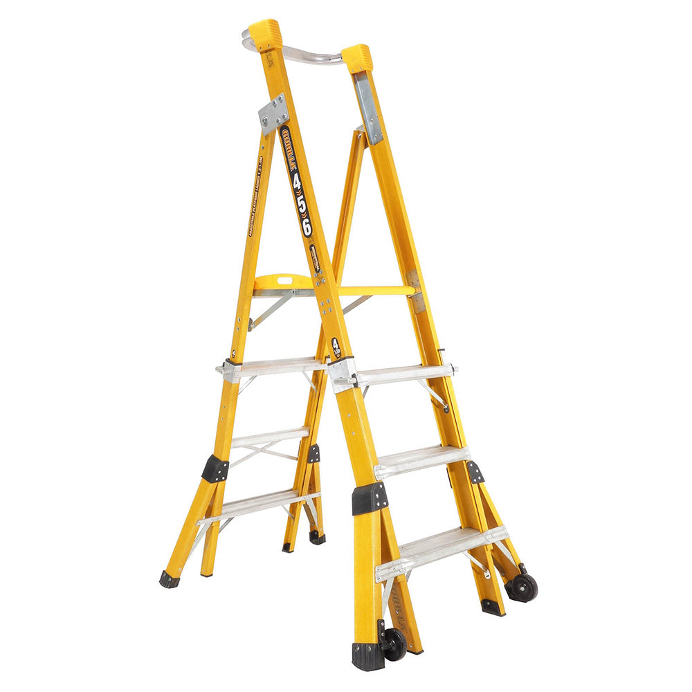 Gorilla FPL0406-I Adjustable height platform ladder 1.5-1.8 (4-5-6ft) Fibreglass 150kg Industrial