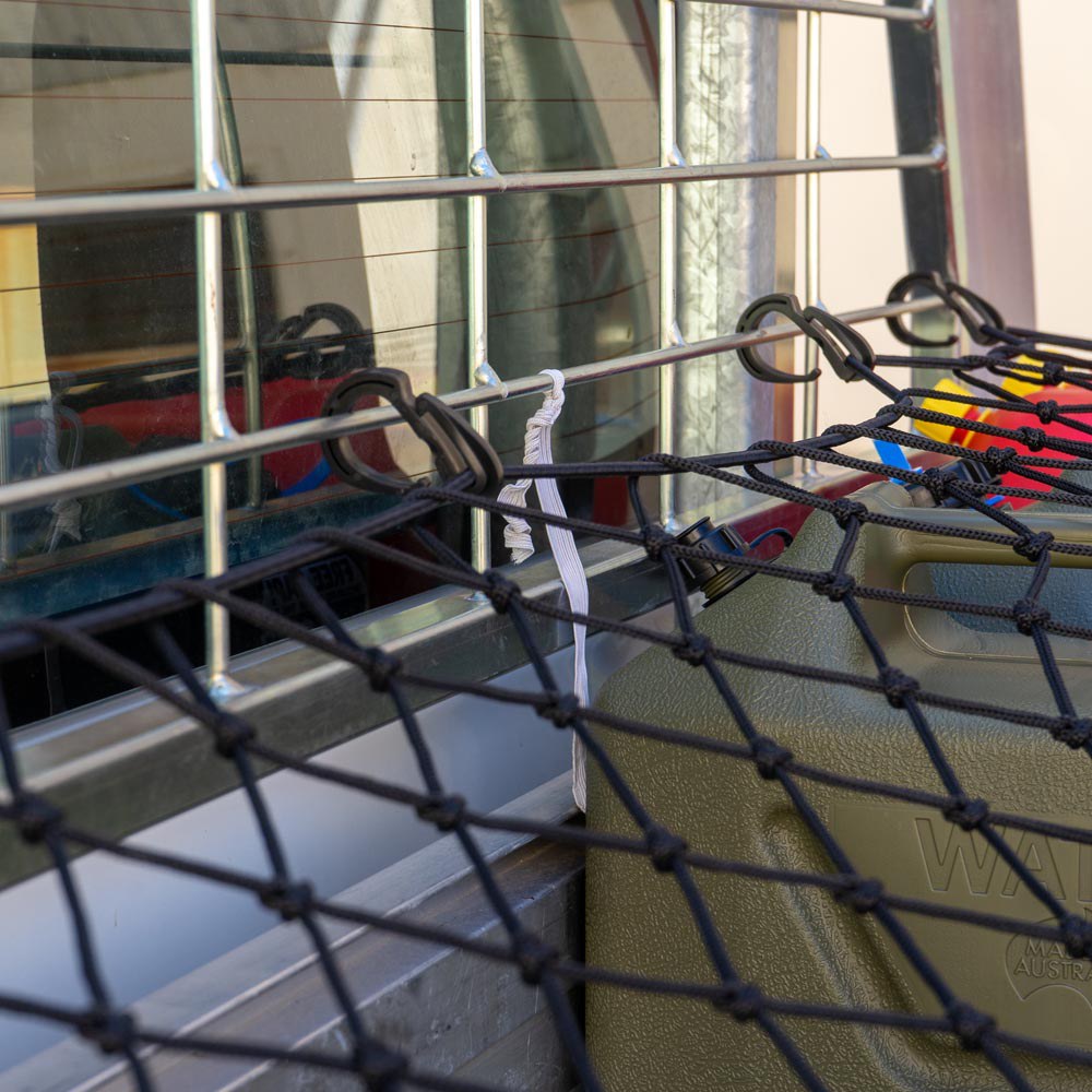 Monkey Grip Close Knit Cargo Net with Hooks 2800 x 1850mm Black LNC3