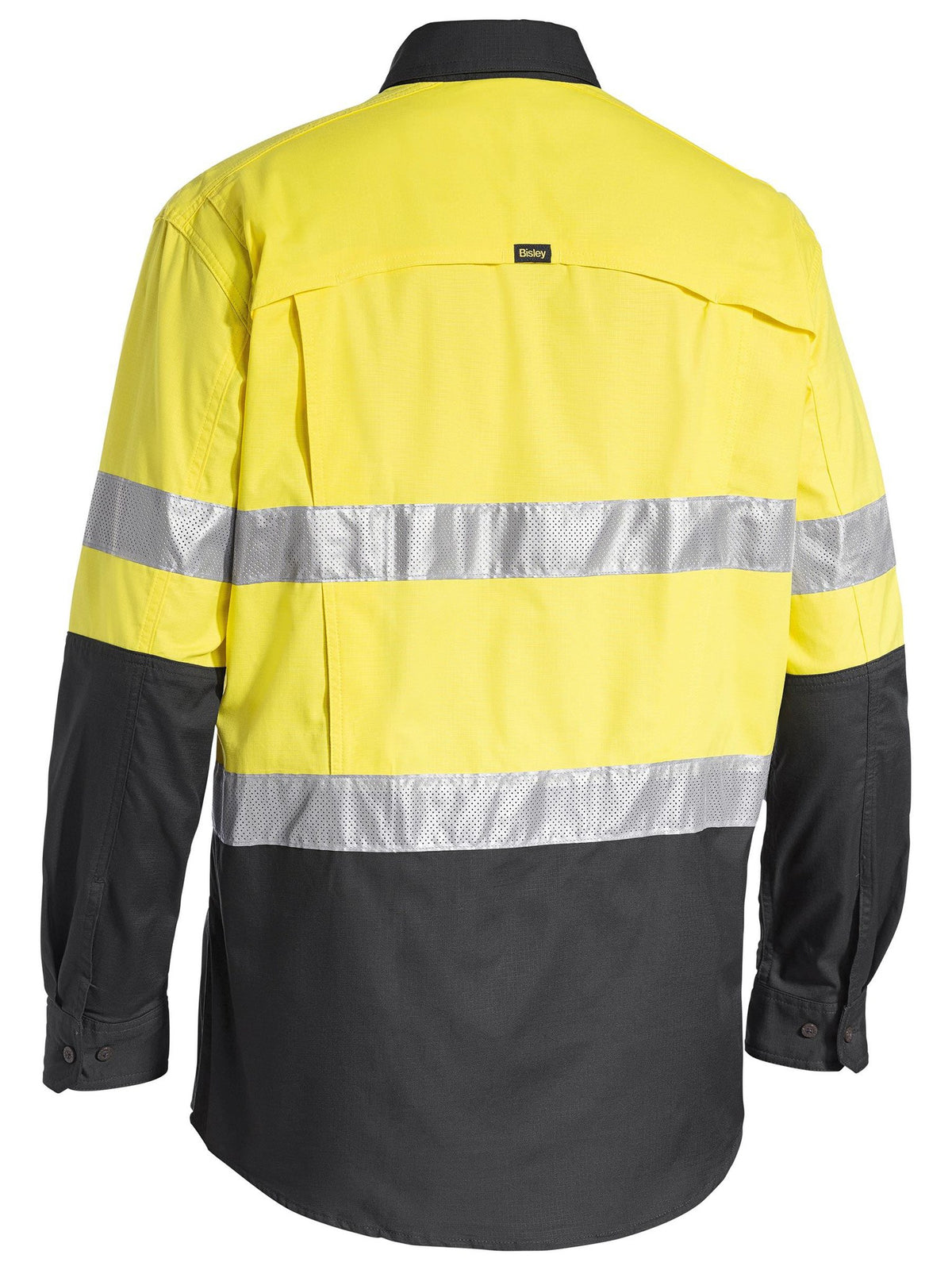 Bisley Workwear BS6415T Men's Yellow/Charcoal 4XL X Airflow™ Taped Hi Vis Ripstop Shirt BS6415T_TT234XL