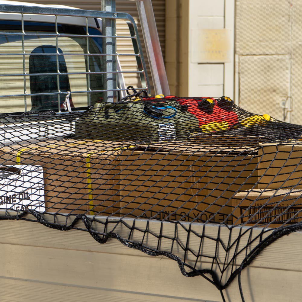 Monkey Grip Close Knit Cargo Net with Hooks 2800 x 1850mm Black LNC3