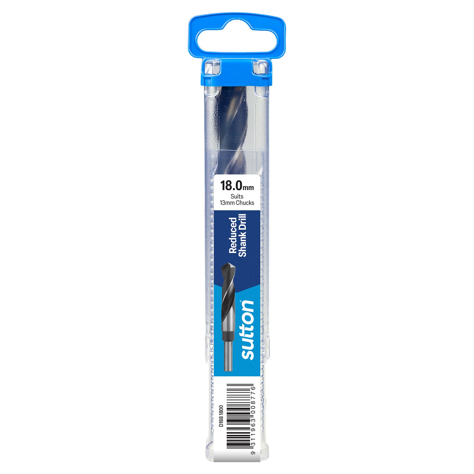Sutton Tools Drill Reduced Shank 12.5Mm-Shk Hss Blu Hangpack 18.0Mm D1881800