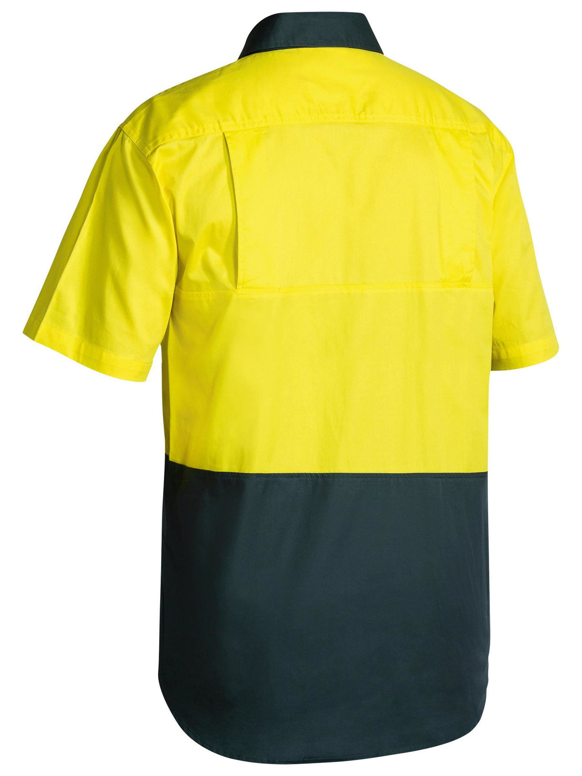 Bisley Workwear BS1895 Men's Yellow/Bottle 2XL Hi Vis Cool Lightweight Drill Shirt BS1895_TT032XL