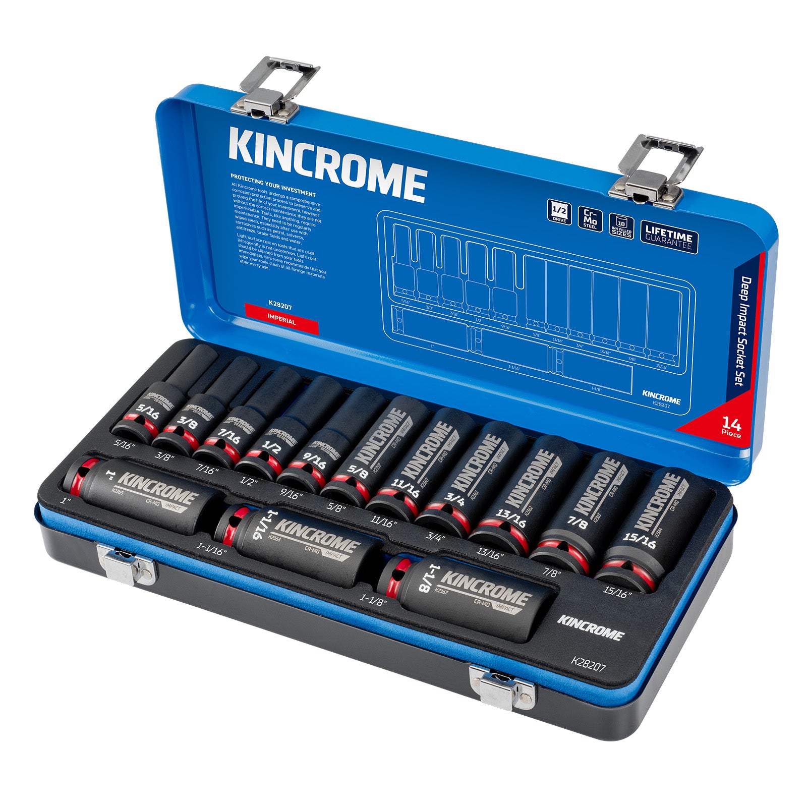 Kincrome Impact Deep Sktset 1/2 14P-Imp K28207