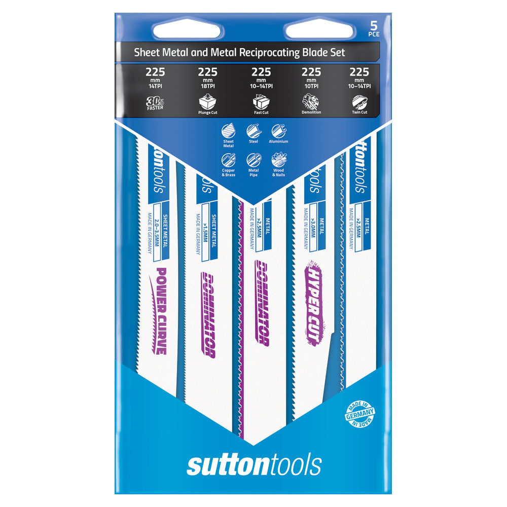 Sutton Tools Blade Recip Metal Cutting Set 225Mm 5Pc H5890005
