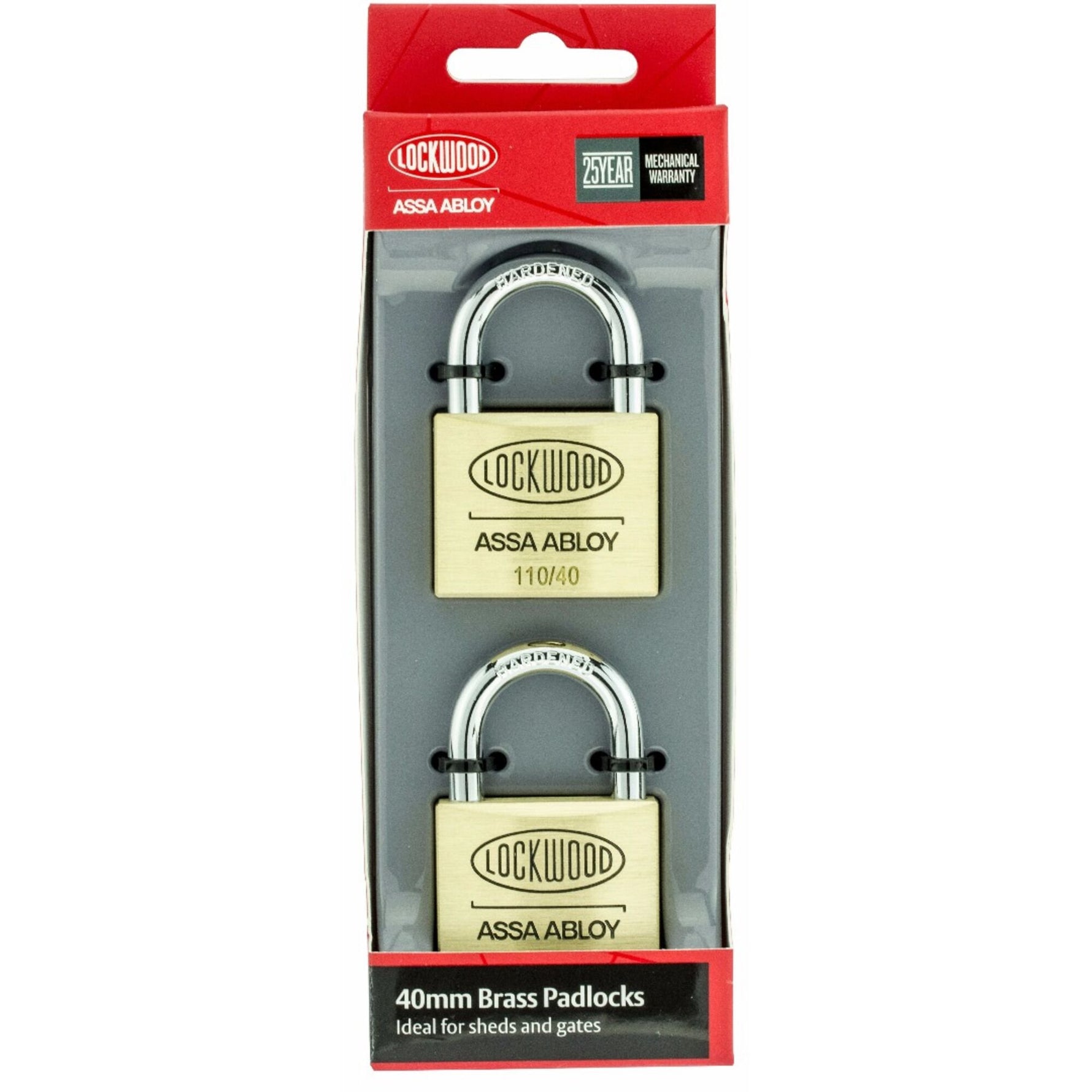 Lockwood 110 Series Padlock 40mm With 23mm Shackle NDP Twin Pack 110/40/123/2NDP