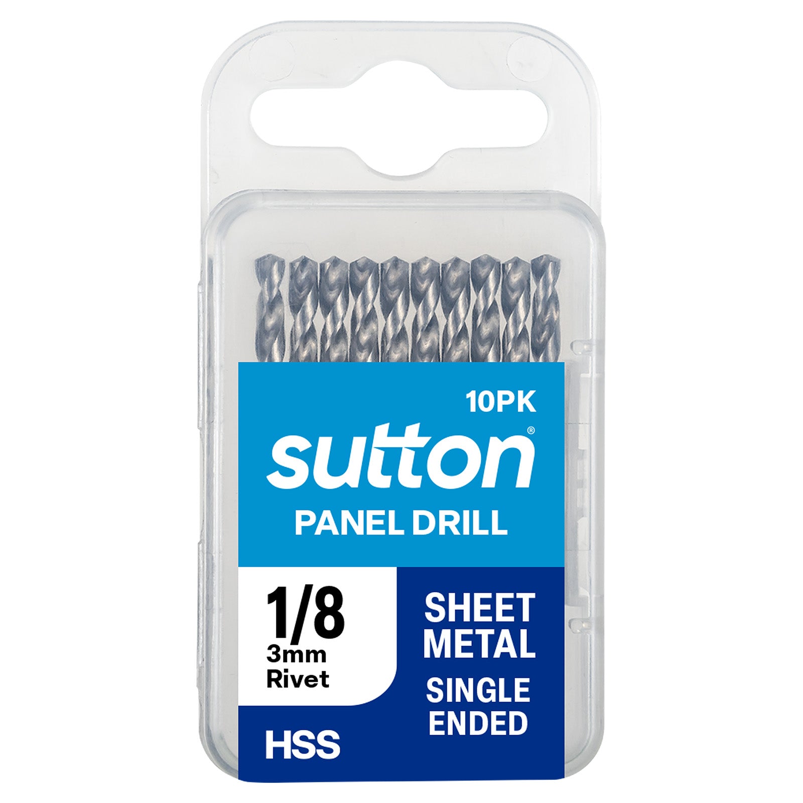 Sutton Tools Drill Panel Shortie Hss Brt 1/8" (3.18Mm) 10Pk D1320318