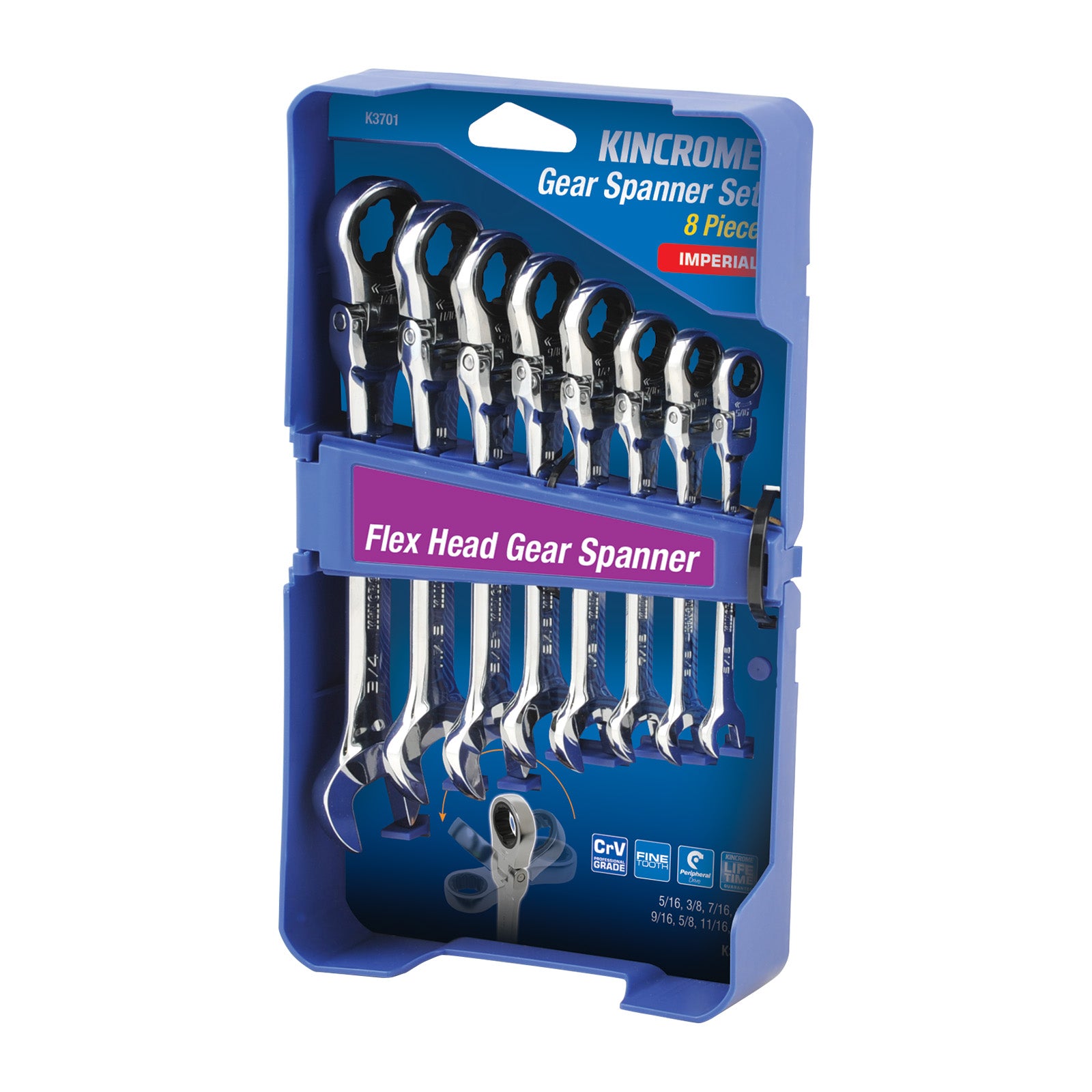 Kincrome 8P Flex Head G/Spn Nonlock-Imp K3701
