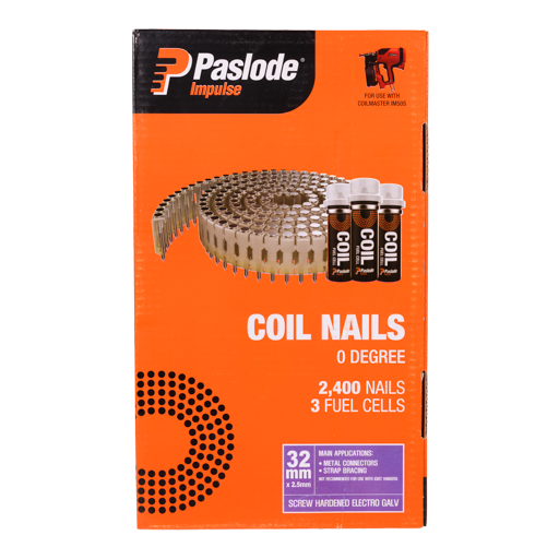 Paslode 32 x 2.5mm Sheg Impulse Coilmaster Nails Suits Coil Master Im50s B40020
