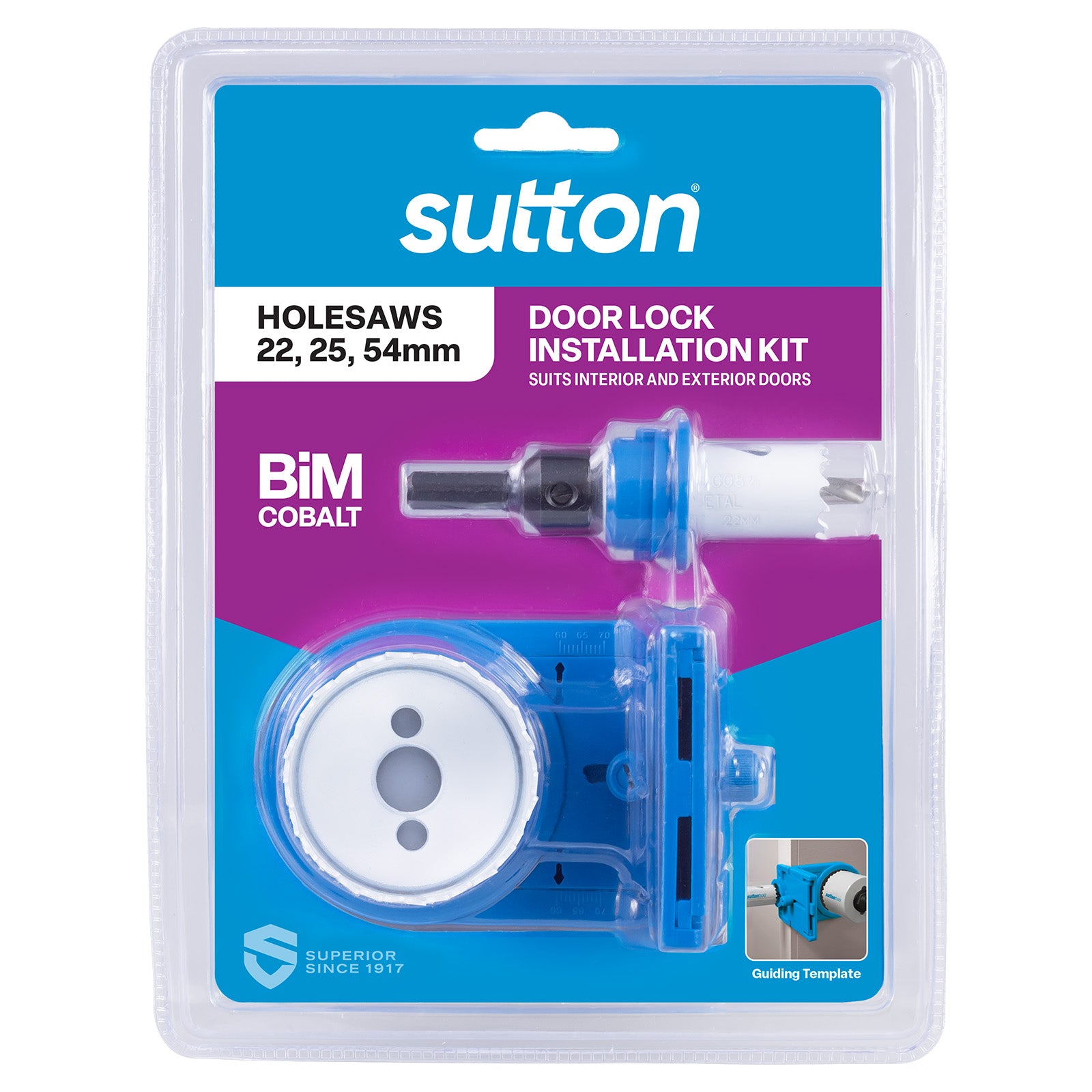 Sutton Tools Holesaw Bi-Metal Cobalt Lock Inst Set 22-54Mm 6Pc H125SL06A