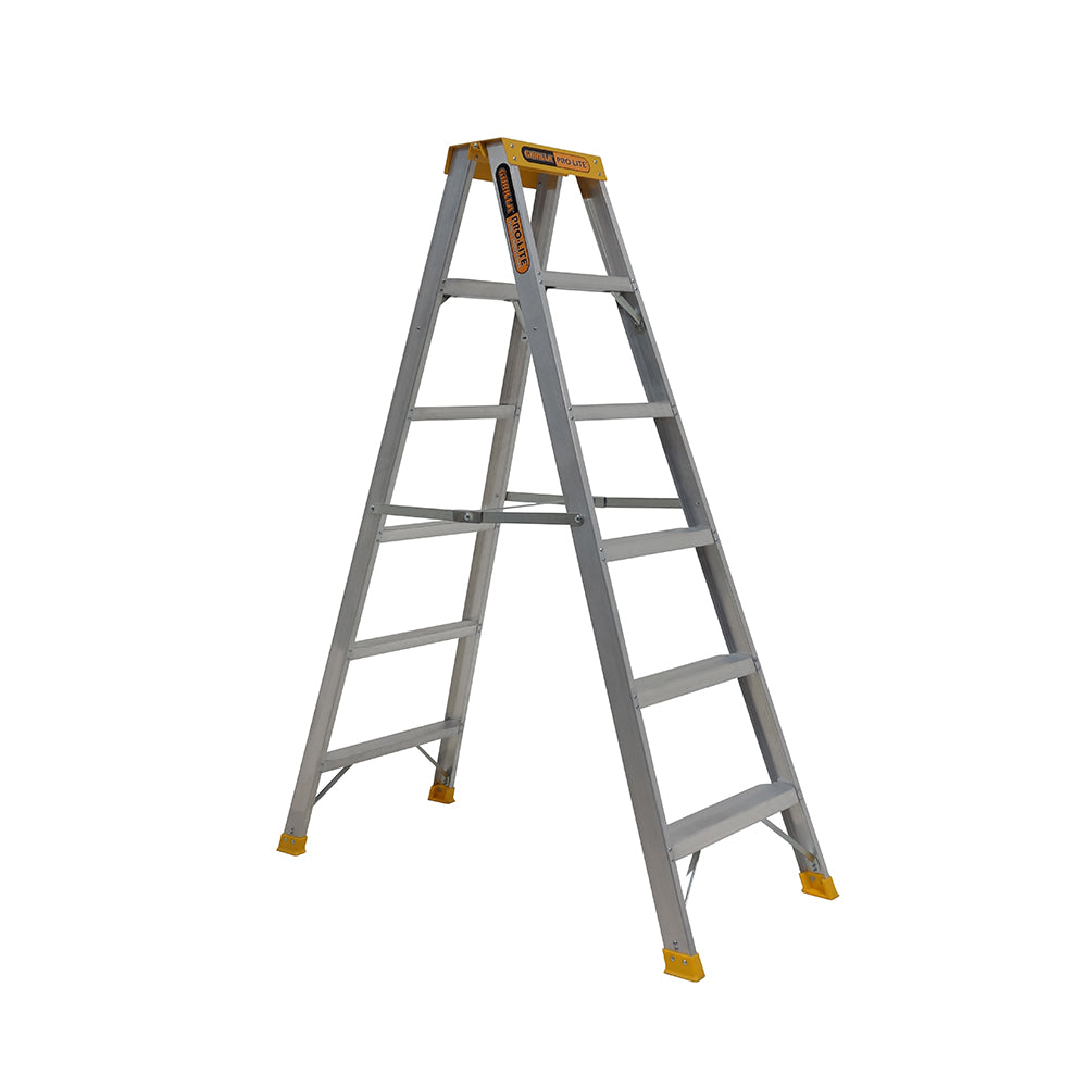 Gorilla SM006-PRO Pro-Lite 6 Step Double Sided Aluminium Ladder (1.74M) 150kg Industrial