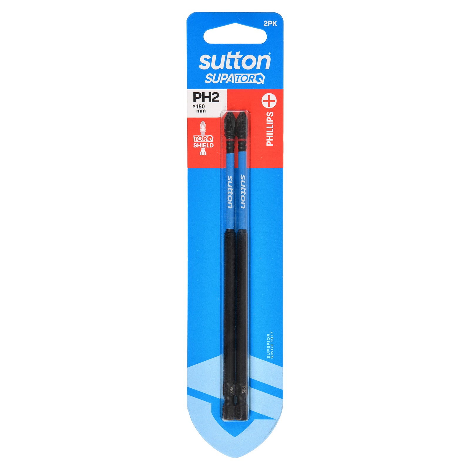 Sutton Tools Screwdriver Bit Supatorq Phillips PH2 150Mm 2Pk S200H02G02