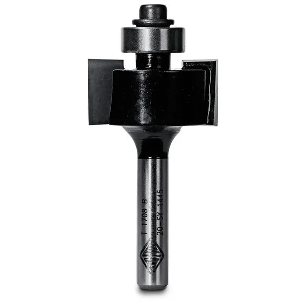 Carbitool Rebating Bit 6.35Mm Tct, 2 Flt 1/4 Shk W/Bear T 1708 B