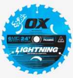 OX 184mm 24T TCT Lightning Circ Saw Blade for Wood OX-LTCTW24-7.25